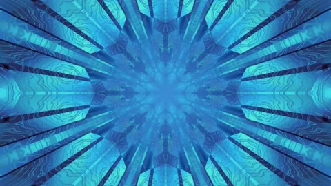 Blue kaleidoscope pattern in 3D illustration Stock Footage 149129778