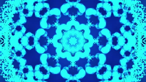 Blue kaleidoscope patterns. abstract animation. 3d render Stock Footage 123653039