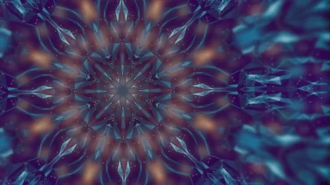 Blue kaleidoscope sequence pattern looking like cracks of glass or crystals in Stock Illustration