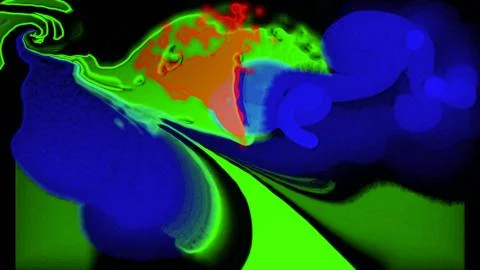 Blue kaleidoscope sequence patterns. 4k. Abstract multicolored motion graphics Stock Illustration