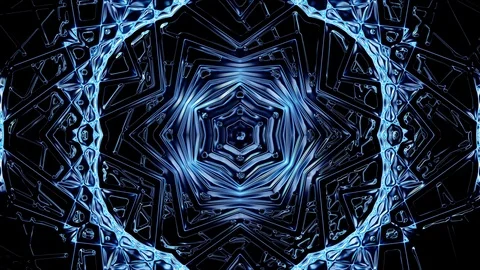 Blue kaleidoscope sequence patterns.Abstract multicolored motion graphics Stock Footage 121325211