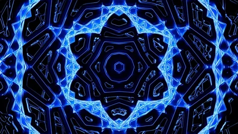 Blue kaleidoscope sequence patterns.Abstract multicolored motion graphics Stock Footage 121325304