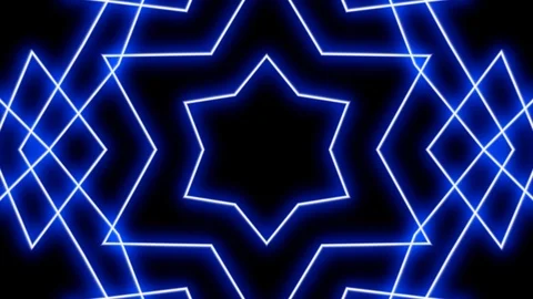 Blue kaleidoscope sequence patterns.Abstract multicolored motion graphics Stock Footage 121326561