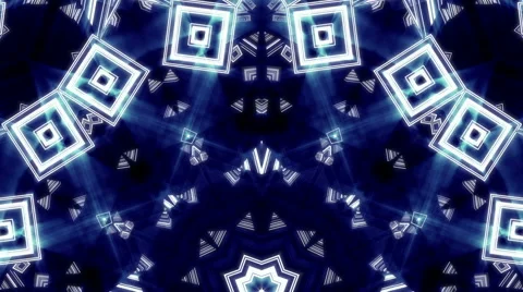 Blue kaleidoscope stage visual Stock Footage 64868980
