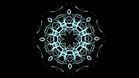 Blue kaleidoscopic abstract pattern. Stock footage. Hypnotic motion of Stock Illustration