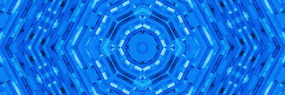 Blue kaleidoscopic background with abstract pattern Stock Illustration