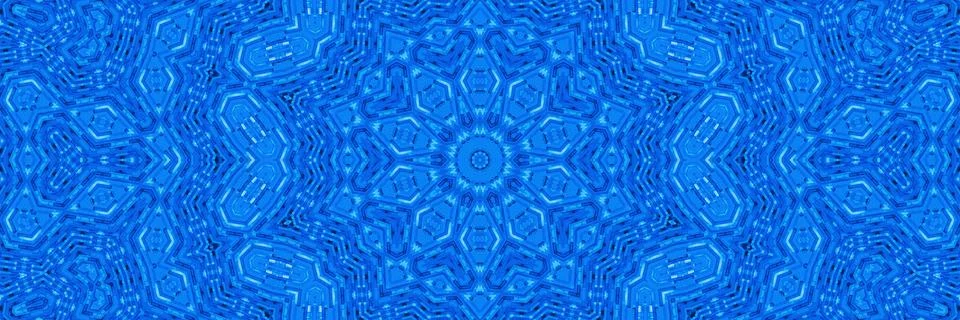 Blue kaleidoscopic background with abstract pattern 스톡 일러스트