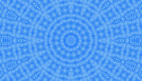 Blue kaleidoscopic background with abstract pattern Stock Illustration