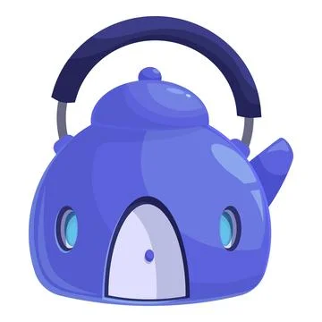 Blue kettle house representing tiny home living concept Stock Illustration