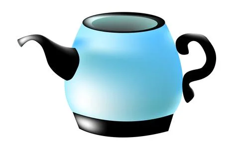 Blue kettle Stock Illustration