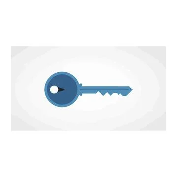 Blue key icon isolated on white background Illustrazione stock