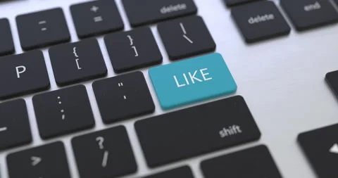 Like Blue Key on the keyboard Stock Footage 251414524