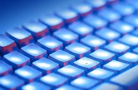Blue keyboard, isolated Stock Photos