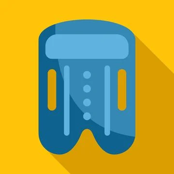 Blue kickboard flat icon long shadow design Stock Illustration