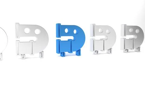 Blue Kid playground slide pipe icon isolated on white background. Minimalis.. Illustrazione stock