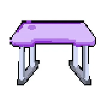 Blue kid table pixel art vector illustration Stock Illustration