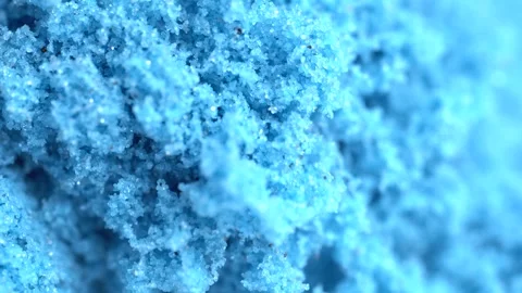 Blue kinetic sand background, closeup. Macro shot of kinetic sand texture. Stock Footage 280584255