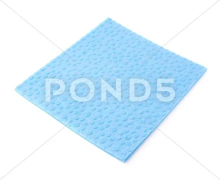 Blue kitchen cleaning napkin rag over white isolated background Stock Photos