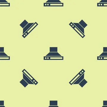 Blue Kitchen extractor fan icon isolated seamless pattern on yellow background Stock Illustration