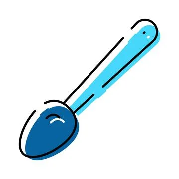 Blue kitchen spoon utensil vector icon design Ilustración de archivo