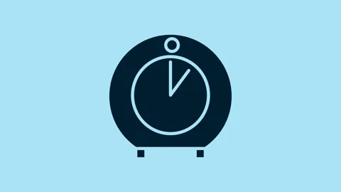 Blue Kitchen timer icon isolated on blue background. Cooking utensil. 4K Video 動画素材 231439150
