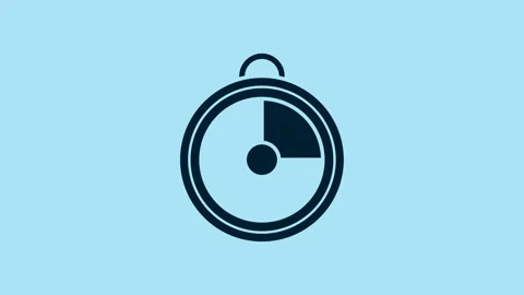 Blue Kitchen timer icon isolated on blue background. Cooking utensil. 4K Video 動画素材 231439925