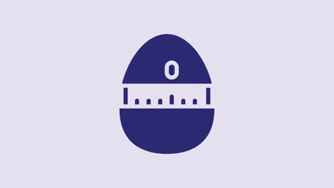Blue Kitchen timer icon isolated on purple background. Cooking utensil. 4K Video 動画素材 232865199