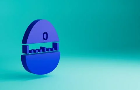 Blue Kitchen timer icon isolated on blue background. Cooking utensil. Minimalism Stock Illustration