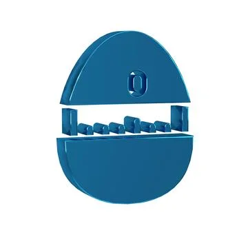 Blue Kitchen timer icon isolated on transparent background. Cooking utensil. Illustrazione stock