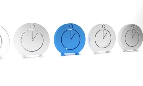 Blue Kitchen timer icon isolated on white background. Cooking utensil. Mini.. Stock Illustration