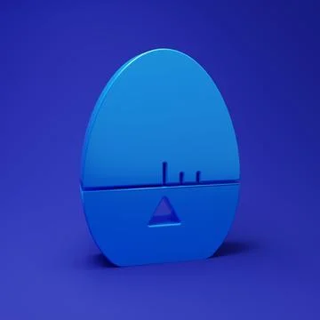 Blue Kitchen timer icon isolated on blue background. Egg timer. Cooking ute.. Stock Illustration
