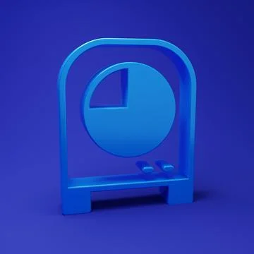 Blue Kitchen timer icon isolated on blue background. Cooking utensil. Minim.. 스톡 일러스트