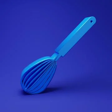 Blue Kitchen whisk icon isolated on blue background. Cooking utensil, egg b.. Stock Illustration