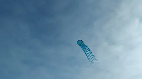 Blue Kite And Blue Sky Stock Footage 47360531