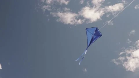 A blue kite soars in the sky. Stock Footage 153464882