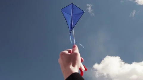 A blue kite soars in the sky. Stock Footage 153465074