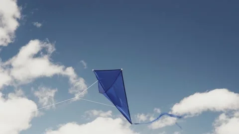 A blue kite soars in the sky. Stock Footage 153465102