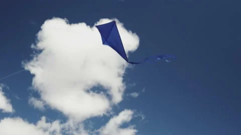 A blue kite soars in the sky. Stock Footage 153465103