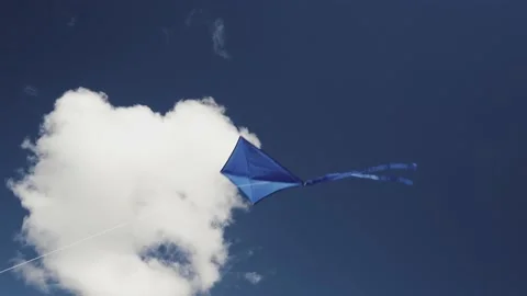 A blue kite soars in the sky. Stock Footage 153465108