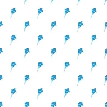 Blue kites flying seamless pattern for children Stock Illustration