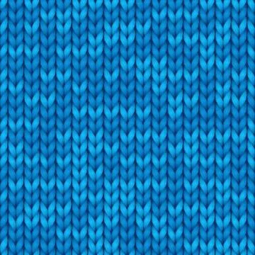 Blue knit seamless texture. Vector seamless pattern for background Stock Illustration