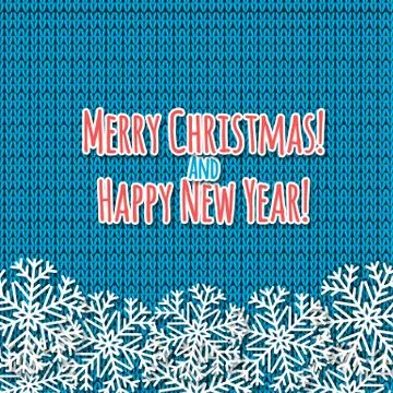 Blue knitted background Stock Illustration