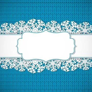 Blue knitted background Stock Illustration