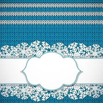 Blue knitted background Stock Illustration