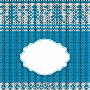Blue knitted background Stock Illustration