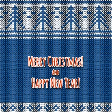 Blue knitted background Stock Illustration