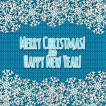 Blue knitted background Stock Illustration