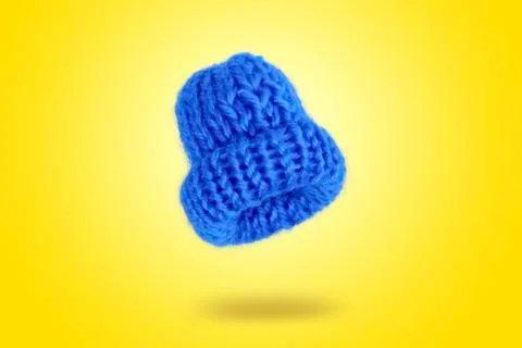 Blue knitted hat Stock Photos