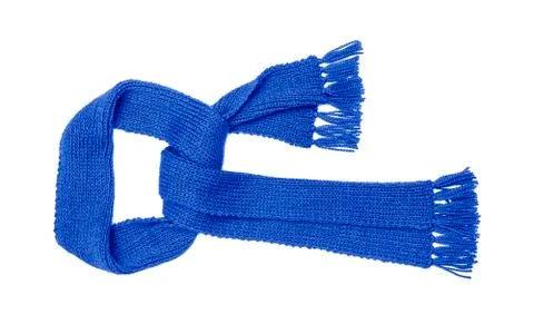 Blue knitted scarf isolate. Stock Photos