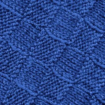Blue knitted wool pattern texture background. Photos